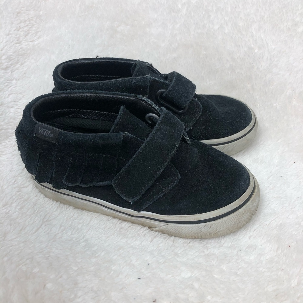 Vans toddler black sneakers fringe size 8c